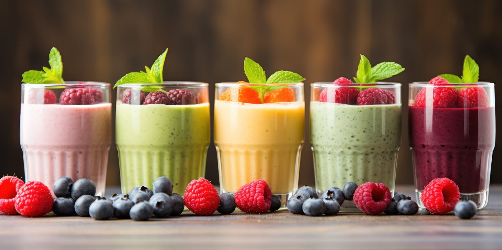 layers of berry and chia seed smoothies, colorful and healthy.
